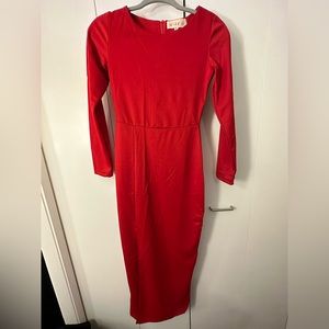 NWT Fitted Midi/Maxi Red Dress